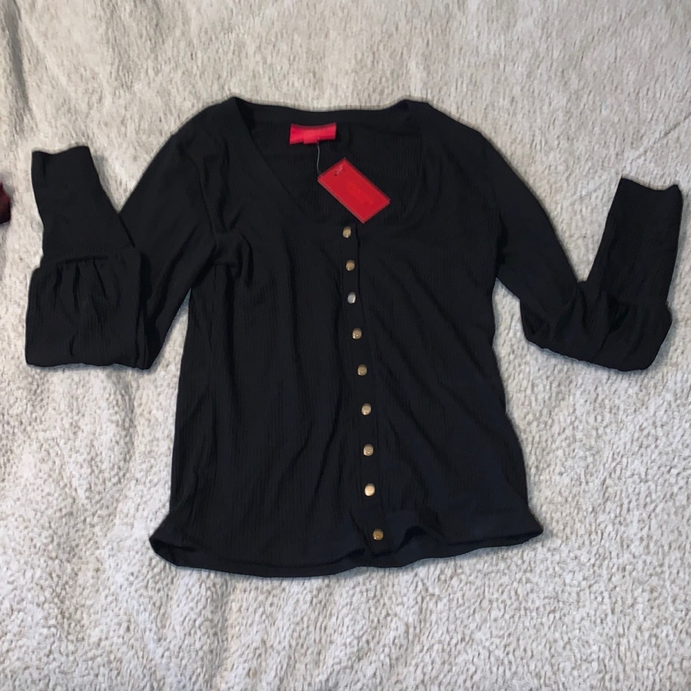 NWT Jennifer Lopez Black Blouse